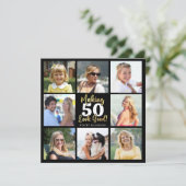 誕生日フォトコラージュAGE良い黒に見える 招待状 (スタンド正面)