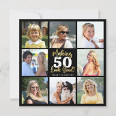 誕生日フォトコラージュAGE良い黒に見える 招待状 (正面)