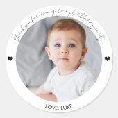 誕生日フォトステッカーカスタム誕生日ラベル ラウンドシール (正面)