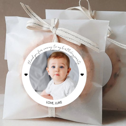 誕生日フォトステッカーカスタム誕生日ラベル ラウンドシール