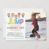 誕生日フォトトランポリンパーティの招待状 招待状 (正面)