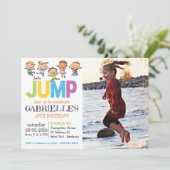 誕生日フォトトランポリンパーティの招待状 招待状 (スタンド正面)