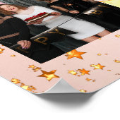 誕生日フォトバラ金ゴールド星 ポスター (角)