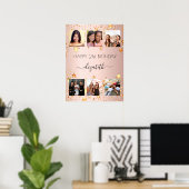 誕生日フォトバラ金ゴールド星 ポスター (ホームオフィス)