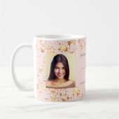 誕生日フォトバラ金ゴールド赤面友だち写真 コーヒーマグカップ (左)