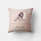 誕生日フォトバラ金ゴールド銀グリッターダスト名 クッション (裏面)