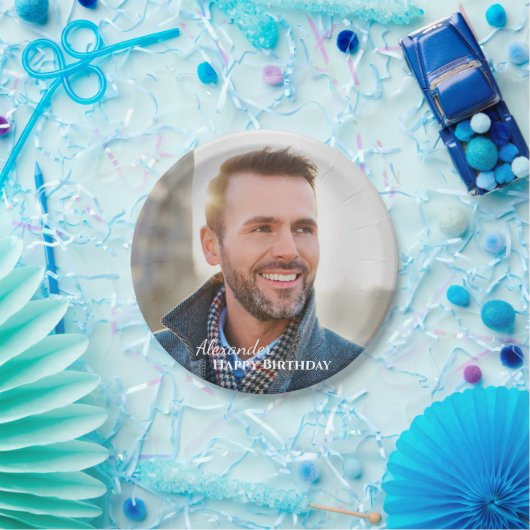 誕生日フォトファミリーのパーソナライズ ペーパープレート (パーティー)