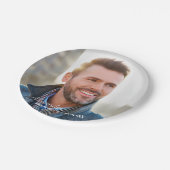 誕生日フォトファミリーのパーソナライズ ペーパープレート (アングル)