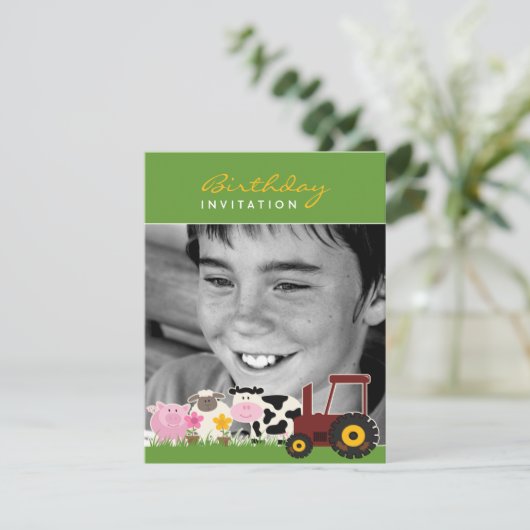 誕生日フォトファームカード 招待状 (スタンド正面)