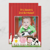 誕生日フォトファームフラット招待状 招待状 (正面/裏面)