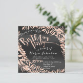 誕生日フォトフレームバラ金ゴールドブラック王室の 招待状 (スタンド正面)