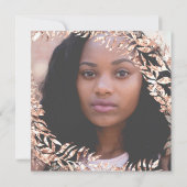 誕生日フォトフレームバラ金ゴールドブラック王室の 招待状 (裏面)