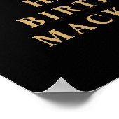 誕生日フォトブラック金ゴールド製造年数 ポスター (角)