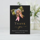 誕生日フォトボウブラック サンキューカード (スタンド正面)