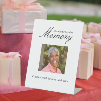 誕生日フォト共有aメモリ 台座サイン