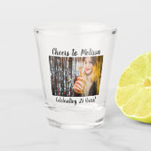 誕生日フォト応援からマイルストーンへの誕生日カスタム ショットグラス (正面)