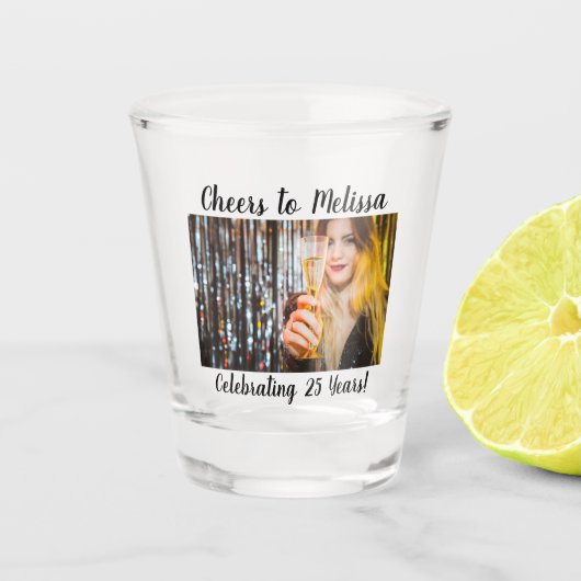 誕生日フォト応援からマイルストーンへの誕生日カスタム ショットグラス (正面)