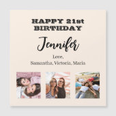 誕生日フォト最高のフレンズベージュクリームマグネット (正面)