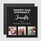 誕生日フォト最高のフレンズ白黒磁石 (正面/裏面)