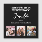 誕生日フォト最高のフレンズ白黒磁石 (正面)