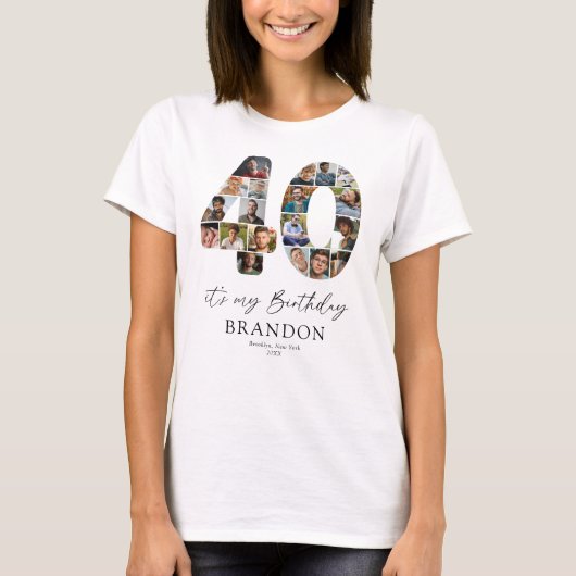 誕生日フォトTシャツ 40歳 Tシャツ (正面)