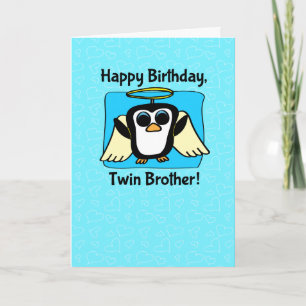 誕生日フォーツインブラザーリトルエンジェルペンギン カード