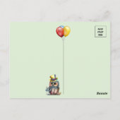 誕生日フクロウのグリーティングカード ポストカード (裏面)