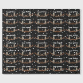 誕生日フクロウクリスタルネックレススターズスター誕生日ブラック ラッピングペーパー (フラット)