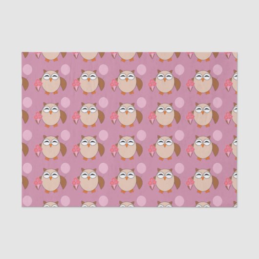 誕生日フクロウティッシュペーパー 薄葉紙 (正面)