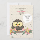 誕生日フクロウ 招待状 (正面)