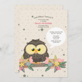 誕生日フクロウ 招待状 (正面/裏面)