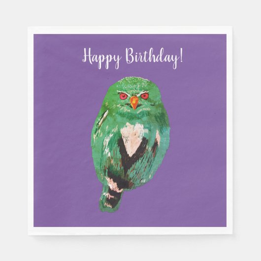 誕生日フクロールアートペーパーナプキン スタンダードランチョンナプキン (正面)