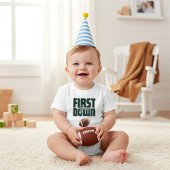誕生日フットボールファーストイヤーグリーンデザイン ベビーTシャツ