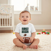 誕生日フットボールファーストイヤーグリーンデザイン ベビーTシャツ