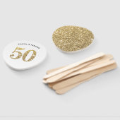 誕生日フモダンァンスタイリッシュシック金ゴールドグリッター50日 ハンドファン (組立なし)