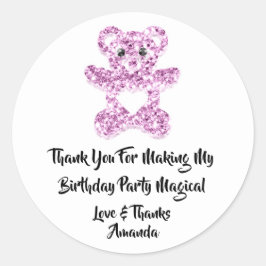 誕生日フライトパープルヴィオールハートベビースイートベア ラウンドシール