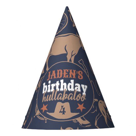 "誕生日フラバロ"ウェスタンカウボーイ誕生日 パーティーハット (正面)