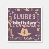 "誕生日フラバロ"ウェスタン女性のカーボーイパーティー スタンダードカクテルナプキン (正面)