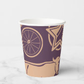 "誕生日フラバロ"ウェスタン女性のカーボーイブデイパーティー 紙コップ (裏面)