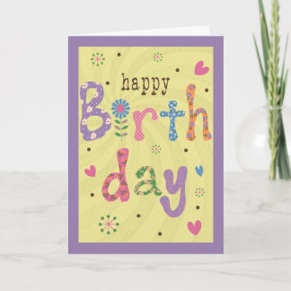 誕生日フラワーとパターン カード