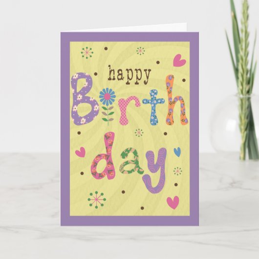 誕生日フラワーとパターン カード (正面)