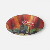 誕生日フラワーカスタム紙プレート7イン ペーパープレート (アングル)