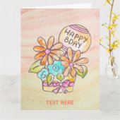 誕生日フラワーカード カード (黄色い花)