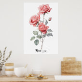 誕生日フラワーバラ（6月） ポスター (キッチン)