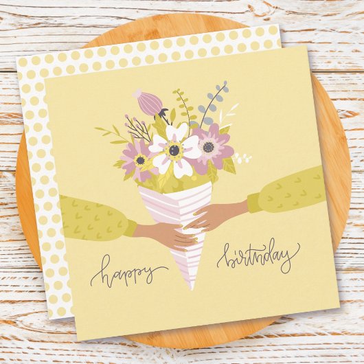 誕生日フラワーブーケ フラットカード