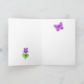 誕生日フラワー2月 チョーク風カスタムカード カード (内部)