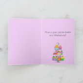 誕生日フランスのウォーターのカップケーキカード カード (内部)