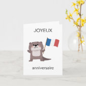 誕生日フランスのカード – Joyeux anniverssaire カード (黄色い花)