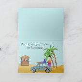 誕生日フランスのハワイサーフフィアット500 カード (内部)