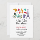 誕生日フランスのパワイOui三人組 招待状 (正面)